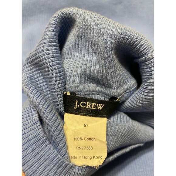 Vintage J Crew Y2K Womens Blue Cotton Ribbed Knit Sweater LS Turtleneck Classic - Picture 2 of 12